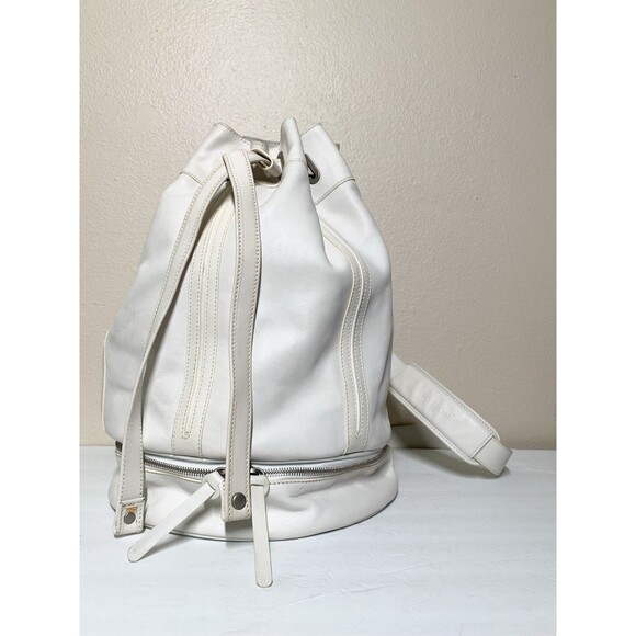 Hogan White Leather Bucket Bag Sling Backpack Large main image 6